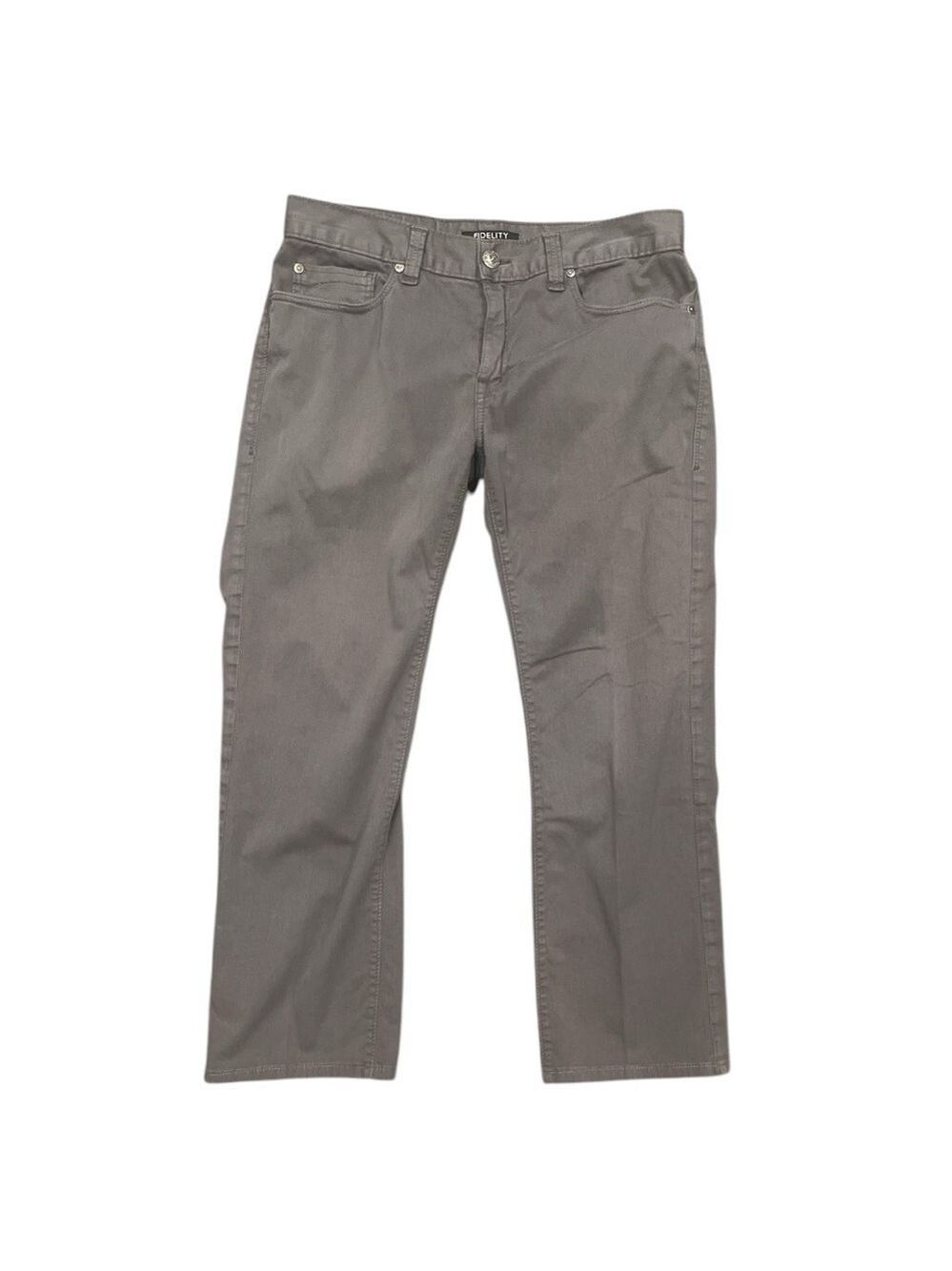 FIDELITY W34/28” mushroom gray Havana twill straight leg khakis